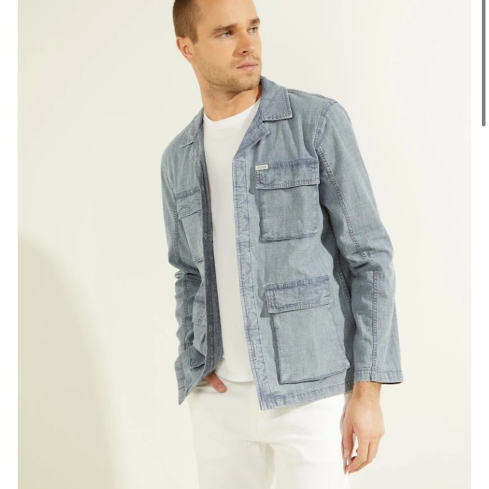 New GUESS Resort Denim Jacket SZ M